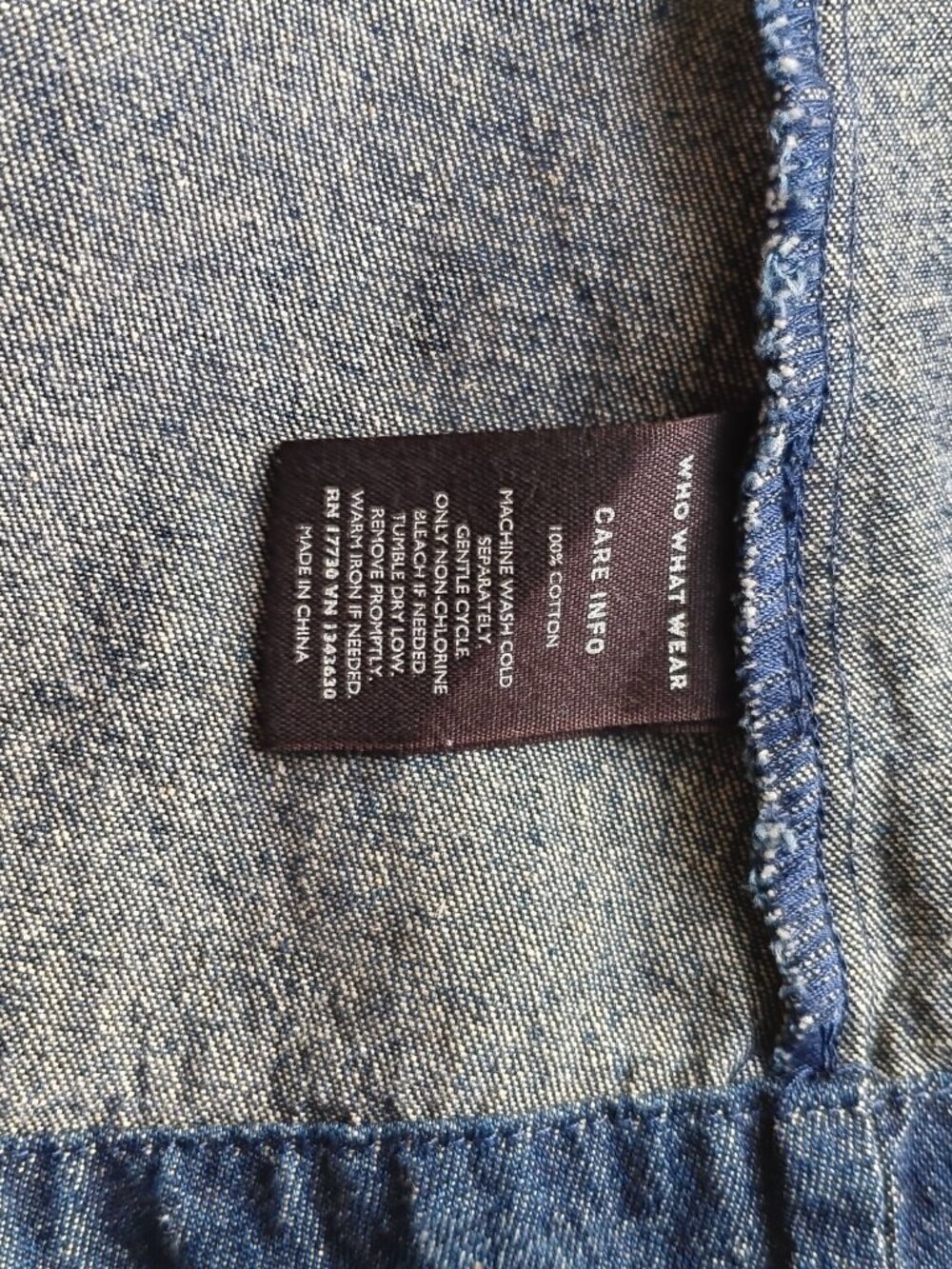 Blue Medium Wash 100% Cotton Denim Dress Short Sleeve Size Small - Picture 11 of 12